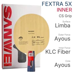 Original SANWEI FEXTRA 5X Table Tennis Blade Inner Outer Basalt Fiber Ping Pong Paddle Professional 7-Ply Table Tennis Racket
