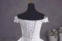 Ashley Gloria Pure White Wedding Dresses Elegant Boat Neck Ball Gown Simple Vestido De Noiva Plus Size Robe De Mariee
