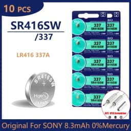 Original For SONY 2-50PCS 337 Battery SR416SW Button Cell Batteries 1.55V Silver Oxide Battery for Mini Wireless Earpiece Watch