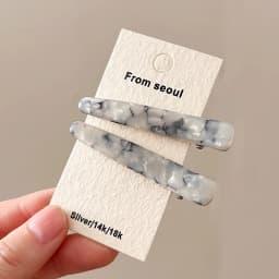 2pcs/set Vintage Acetate Marble Pattern Barrettes For Women Lady Sweet Hair Ornament Hairpin Hair Clip Fashion Hair Accessories