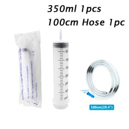 Pet Feeding Large Capacity Syringes 100ML-550ML With 1M Hose Plastic Injector Reusable Pump Nutrient Syringe Measuring Washable