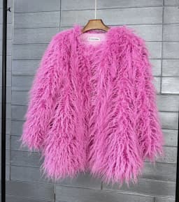 Mongolia Sheep Fur Women Medium Long Coat Jacket Colorful Warm Faux Fur Plush Coats Female Jacket Autumn Winter Furry Outerwear