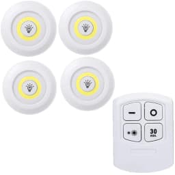 Dimmable LED Under Cabinet Light with Remote Control Battery Operated LED Closets Lights Wardrobe Bathroom Lighting Night Light