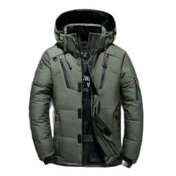 Men's Thick Warm Snow Parkas Men White Duck Down Parkas -20 Degree Winter Jacket Overcoat Windbreaker Hooded Parkas Coat Hombre