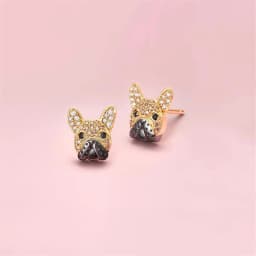 Cute Girl Cat Stud Earrings Exquisite Women's Earrings Fashion Accessories Party Jewelry Full Rhinestone Stud Earrings Girl Gift