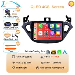 Android 16 Auto For Opel Corsa E 2015-2019 For Opel Adam 2013-2016 Multimedia Video Player Radio Carplay Car GPS WIFI+4G Stereo