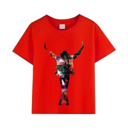 Kids Michael Jackson Rock N Roll T-Shirt Children's Fashion Crew Neck Top Summer Casual Clothes for Baby Boys/Girls