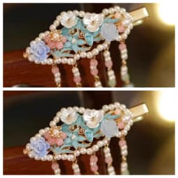 High-End and Exquisite Side Hairpins for Short Hair, Ear-Side Clips, Traditional Style Hairpins with Tassels and Pearls, Paired Together