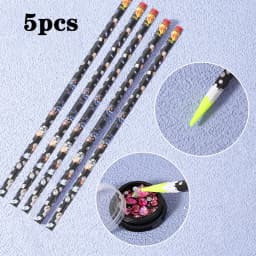 5pcs/set Nail Dotting Pen Picking Rhinestones Gems Drill Crystal Wax Pencil Diamond Picker Nail Art Tool 27.7cm= 9inches