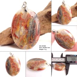 High Quality Pendentif Real Natural Crazy Lace Agate Stone Pendant Chains Necklace For Women's & Men's Jewelry Making BK996H