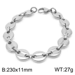 7/9/11mm Multi-Size Coffee Bean Link Chain Bracelet For Men Women Gold Color Stainless Steel Punk Fashion Jewelry