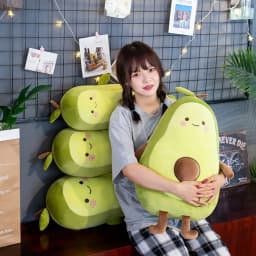 Kawaii Stuffed Fruit Avocado Doll Green Giant Avocado Plush Toy Soft Doll Big Sleeping Pillow Birthday Cute Gift