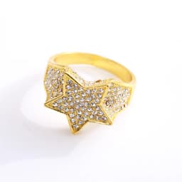 Hip Hop Rock Five-star Ring Men's Luxury Rhinestone Zircon Five-star Ring Women's Wedding Party Jewelry Accessories Wholesale