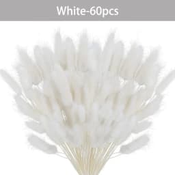 60pcs Dried Flowers Rabbit Bunny Tails Grass Mix Bouquets Wedding Party Decoration Natural Fluffy Lagurus Ovatus Boho Home Decor