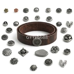 20/50/100PCS Old silver Flower/Round Conchos Screw Back Rivets For Bags Belt DIY Doll Clothes Sewing Riveting Button Accessories