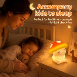 Mushroom Night Light Tap Control Color Changing Silicone Bedside Lamp Rechargeable Cute Nursery Lamp For Birthday Gifts