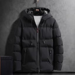 Winter Thickened Hooded Men's Cotton Jacket Warmth Outerwear Bread Style Coat Standard Fit Business Gentleman Daily Wear