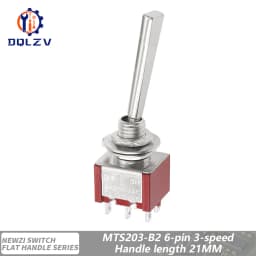 SH T80-T Series Flat Handle 6.35mm Panel Mount Mini Toggle Switch For RC Model Remote Controlller