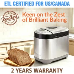 KeenZest 27-in-1 Smart Bread Maker with Gluten Free Setting 2LB Whole Wheat Bread Machine with Homemade Cycle Recipes Included