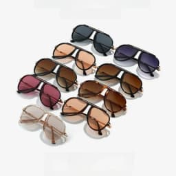 Luxury Brand Retro Oversized Big Frame Women Sunglasses Gradient Tea Color Oval Pilot Shades UV400 Cool Men Vacation Sun Glasses