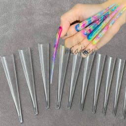 3XL Full Cover False Long Stiletto Nail Tips Sculpted Clear Press On Artificial Fake Nails Manicure Salon Supply 120pcs