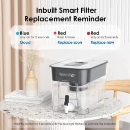 Waterdrop WFD-22L Large Water Filter Dispenser, 40-Cup Water Filter Pitcher, 200-Gallon Long-Life, Reduces Chlorine, PFOA/PFOS and More, BPA Free, Black