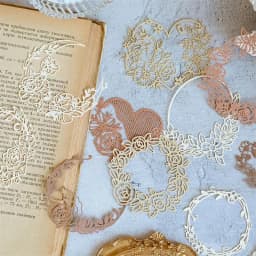 10Sheets Pattern Collage Border Scrapbook Handbook Lace Card Pack Flower Material Decoration Hollow Background 10*10CM