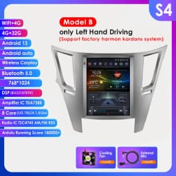 9.7inch 2 DIN Android 13 Car Radio for Subaru Outback Impreza Legacy 2009-2014 Multimedia Stereo Vertical Screen Carplay 360Cam
