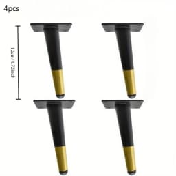 4pcs Sofa Legs Round Solid Metal Furniture Legs Sofa Replacement Legs Perfect Mid-Century Modern Sofa Couch Bed Coffee Table