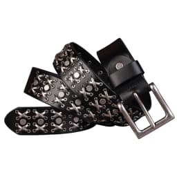 3.8CM High Quality Genuine Leather Rivet Belts for Men Brand Strap Male Pin Buckle Fancy Vintage Cowboy Jeans Belt Cool Punk