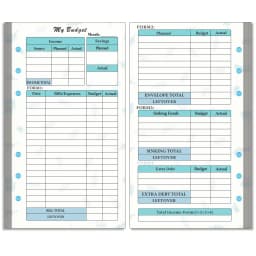 A6 Loose Leaf Notebook Refill Spiral Binder Inner Page Budget Page Weekly Monthly Inside Paper Stationery