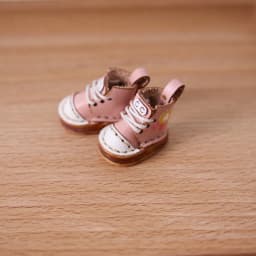Round Toe OB11 Doll Shoes High Top Cowhide Leather Ankle Boots Lace Up Boots For YMY, Obitsu11,Body9, Gsc, Ddf, 1/12bjd Doll