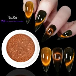 9D Meteorite Cat Eye Powder Strong Magnetic Nail Glitter Pigment Manicure Holographic Laser Chrome Dust Can Use With Polish Gel