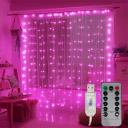 USB Plug Curtain LED String Lights 8 Modes Remote Control Holiday Wedding Fairy Garland Lights For Bedroom Living Room Decor