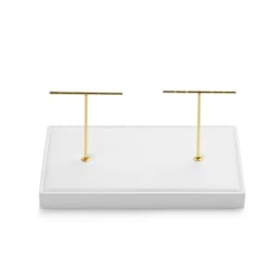 Oirlv Jewelry Display Tray White Ring Earring Display Jewelry Tray Leather Jewelry Trays Bangle Bracelet Necklace Display Trays