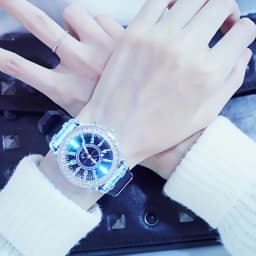 Luminous Electronic Watch For Students, Rhinestone Couple , New Year's Gift