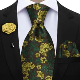 Peacock Blue Floral Print 2-Piece Tie & Pocket Square Set for Men Wedding Business Casual Stylish Accessories