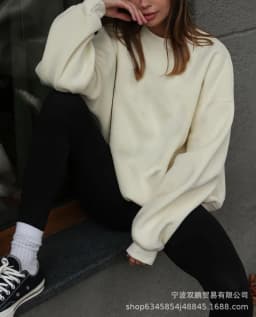 Pullover Loose Fit Hoodie Casual with Crew Neck Long Sleeve Standard Length Single Pullover Closure Japanese Korean Women Hoodie
