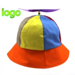 New Custom Logo Parent Child Cotton Helicopter Propeller Bucket Cap Outdoor Unisex Color Matching Sun Protection Fisherman Hat