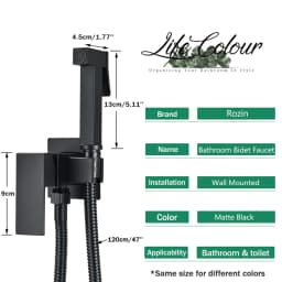 Rozin Black Bidet Faucets Wall Mounted Bathroom Shower Tap Bidet Toilet Sprayer Bidet toilet Washer Mixer Faucet