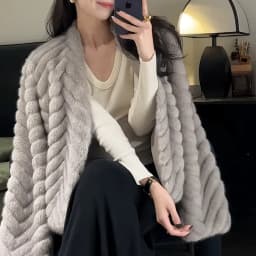 Elegant V Neck Herringbone Short Faux Mink Fur Jacket Women Long Sleeve Plush Jackets Woman Autumn Winter Fluffy Warm Outerwear