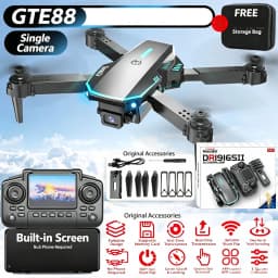TONGLI Foldable Drone RC Quadcopter with 3.1‑Inch Large‑Screen Remote Control Single‑Camera Aerial Version One‑Key Takeoff Gesture Photo Headless Mode Long Battery Life Long‑Range Portable FPV Aircraft for Teen & Adult Beginners Ideal Photography Gift