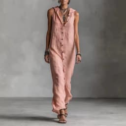 Women Dresses 2026 New summer solid color button open stitch sleeveless long dresses women's clothing vestidoes