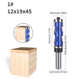 Carbide Milling Cutter 12mm 1/2" Shank Flush Carbide End Mill Solid Spiral Double Bearing CNC Router Machine Bit For Wood