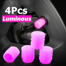 1/4Pcs Luminous Valve Caps Fluorescent Green Blue Night Glowing Car Moto Bicycle Wheel Styling Tyre Hub Universal Cap Decor