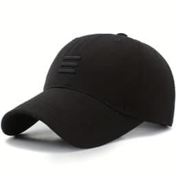 Solid Color Baseball Cap 3‑Bar Raised Embroidery Adjustable Back Closure Lightweight Sun‑Protective Hat for Fishing Travel Wear