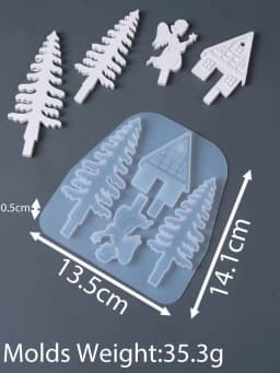 Christmas Tree Angel Elk Santa Claus Candlestick Mold DIY Star Design Candle Holder Casting Molds Plaster Resin Crafts Making
