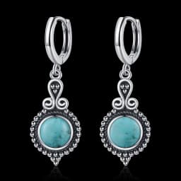 New Elegant Natural Kyanite S925 Silver Drop Earrings for Women Vintage Jewelry Wedding Engagement Hoop Earrings Gifts