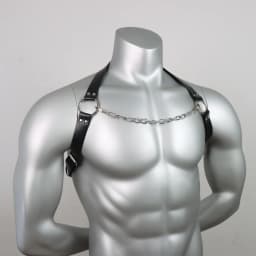 1PC Men's Leather Chest Harness Gothic Body Chain Belt Punk Shoulder Straps Ring, for Men Rave,Clubwear Costume