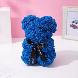 25cm Artificial Rose Teddy Bear with Gift Box, Romantic Valentine's Day Gift for Women, Ideal for Anniversary & Wedding